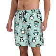 thumbnail image 2 of Pofeuu Winter Skiing Penguin Prin Men's Swim Trunks Quick Dry Bathing Suit Swimming Board Shorts Mesh Lining Beach Swimwear-XX-Large, 2 of 6