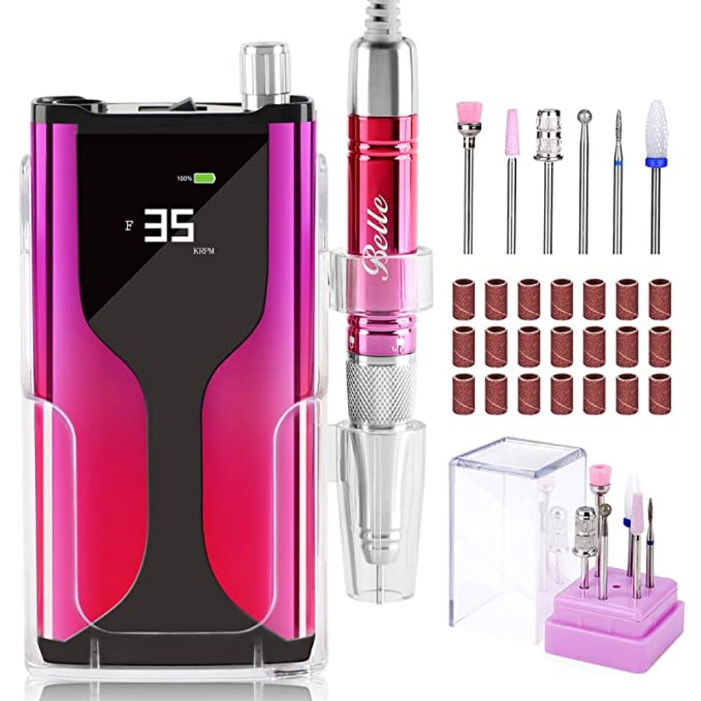 Buy 35000RPM Electric Nail Drill Machine Belle Professional Vertical  Electric Nail File Acrylic Gel Nail Grinder Set with Portable Tool Bag for  Nail Salon White Online at desertcartINDIA