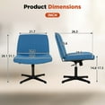 thumbnail image 2 of BestOffice Armless Office Chair, Criss Cross Legged, No Wheels Swivel for Men, Women(Blue), 2 of 8