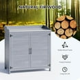 thumbnail image 4 of Lofka Outdoor Garden Patio Wooden Storage Cabinet with Potting Benches, Gray, 4 of 9