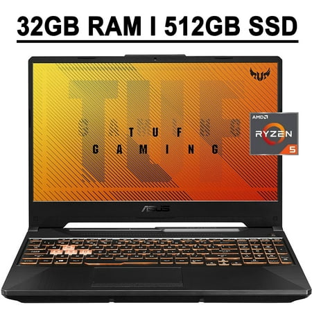 ASUS TUF A15 Gaming Laptop 15.6" FHD IPS 144Hz Display AMD Hexa-Core Ryzen 5 4600H 32GB RAM 512GB SSD GeForce GTX 1650 Ti 4GB RGB Backlit Keyboard USB-C HDMI DTS Win10