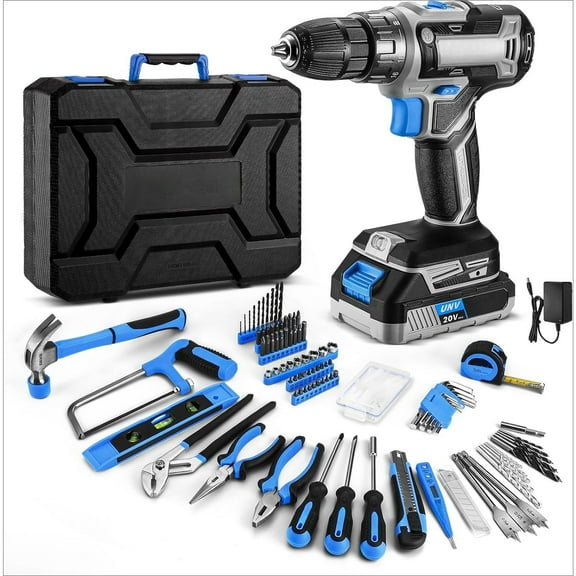 Cordless Drill Tool Kit Set 20V Power Drill Tool Box with Battery Electric Drill Driver for Men Home Hand Repair Basic Toolbox Tools Sets Drills Case