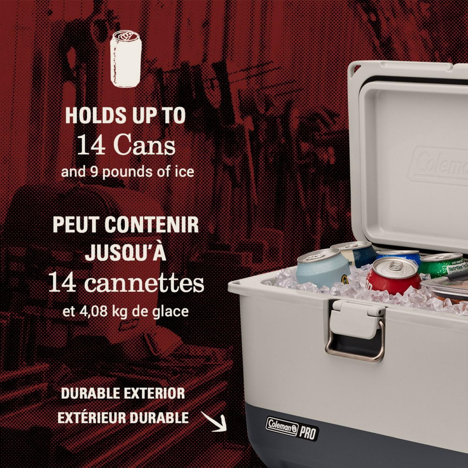 Coleman Pro 17 qt Premium Hard Cooler Lunchbox, 16 L, Heavy-Duty, Ultra-Light, Fully Insulated Lid & Body Stays Cold for Days, Great for Camping, Parties, Sports, Concerts, Lunches & More
