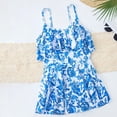 thumbnail image 4 of JAJAHO Summer Girls Swim Dress One Piece Swimsuit Ruffle Floral Print Kids 7-14Y Beachwear With Adjustable Straps Comfortable Swimwear, 4 of 5
