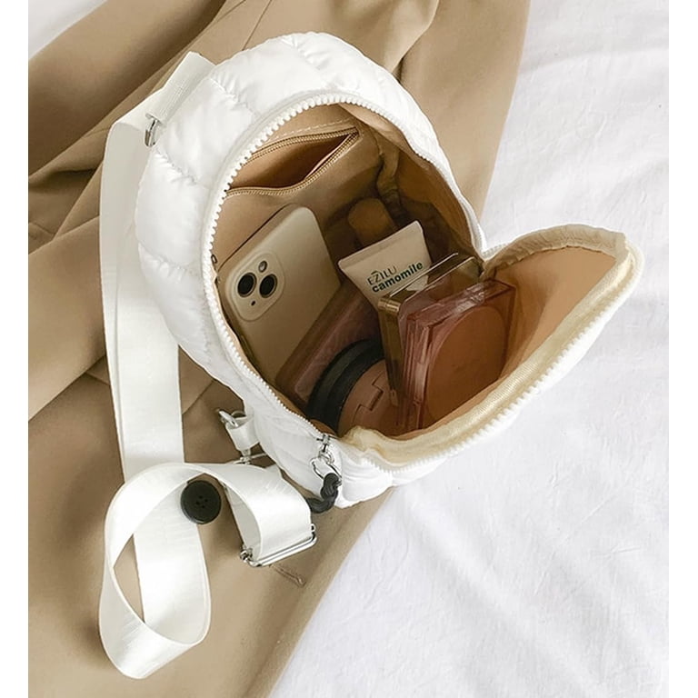 Nylon Crossbody Belt Bag Womens Adjustable Shoulder Travel Purse Puffer Belt Bag for Women Padded Crossbody Purse Waist Packs  main image 4