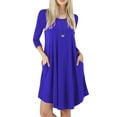 thumbnail image 6 of Mengpipi Women's T-Shirt Dresses Long Sleeve Plain Flowy Women Midi Dress with Pocket S-2XL, 6 of 6