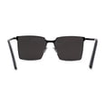 thumbnail image 2 of Mens Slim Metal Rim Modern Slick Rectangular Mogul Sunglasses Black Silver Mirror, 2 of 4