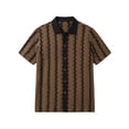 thumbnail image 6 of FRSASU Men's Summer Striped Shirts Casual Button Down Textured Short Sleeve Collared Vintage Beach Shirts Brown, 6 of 7