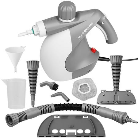 PurSteam Handheld Pressurized Steam Cleaner with 9 Multi-Surface Cleaning Attachment Tools