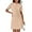 Khaki, variant on Women's Knit Bodycon Sweater Dress Button Short Sleeve Crew Neck Elegant Formal Mini Dress