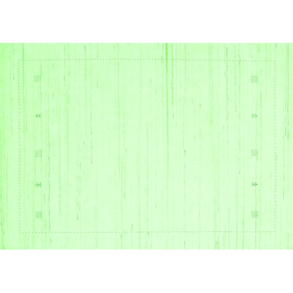 Ahgly Company Machine Washable Indoor Rectangle Solid Green Modern Area Rugs, 5' x 7'