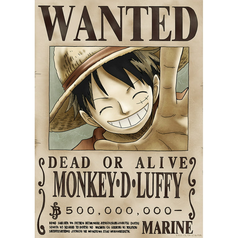 One Piece Luffy Wanted Poster Poster