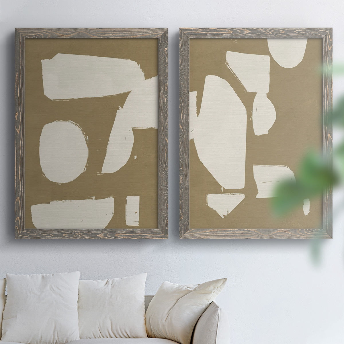 Chunky Abstract I - Premium Framed Canvas 2 Piece Set - Ready to Hang