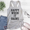 thumbnail image 2 of Happy When It Rains Tank Top, Ladies Racerback Tank Top, Goth Girl Tank, Goth Tank, Silver Gray, Medium, 2 of 3