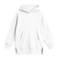 thumbnail image 3 of Jalioing Girls Long Hoodies Oversized Long Sleeve Side Slit Pullover Tops Fashion Solid Hooded Sweatshirt with Pocket, 3 of 7