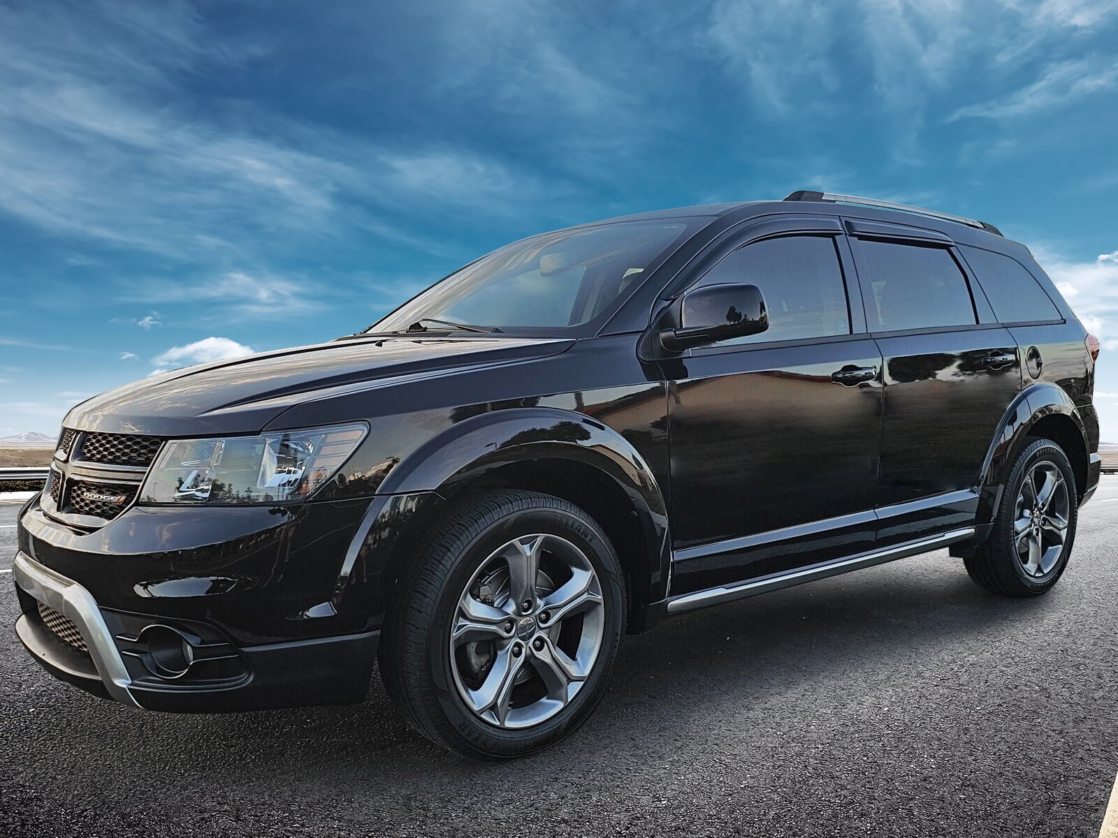 Ikon Motorsports Window Visors Compatible with 2009-2020 Dodge Journey Acrylic Side Vent Windshield Deflectors Outside Mount Rain Sun Guard 4PCS Set