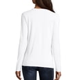 thumbnail image 2 of Hanes O9142 Womens Long-Sleeve V-Neck T-Shirt, White - Large, 2 of 7