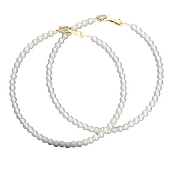 RubyLee Elegance Hoop Faux Pearl Earrings
