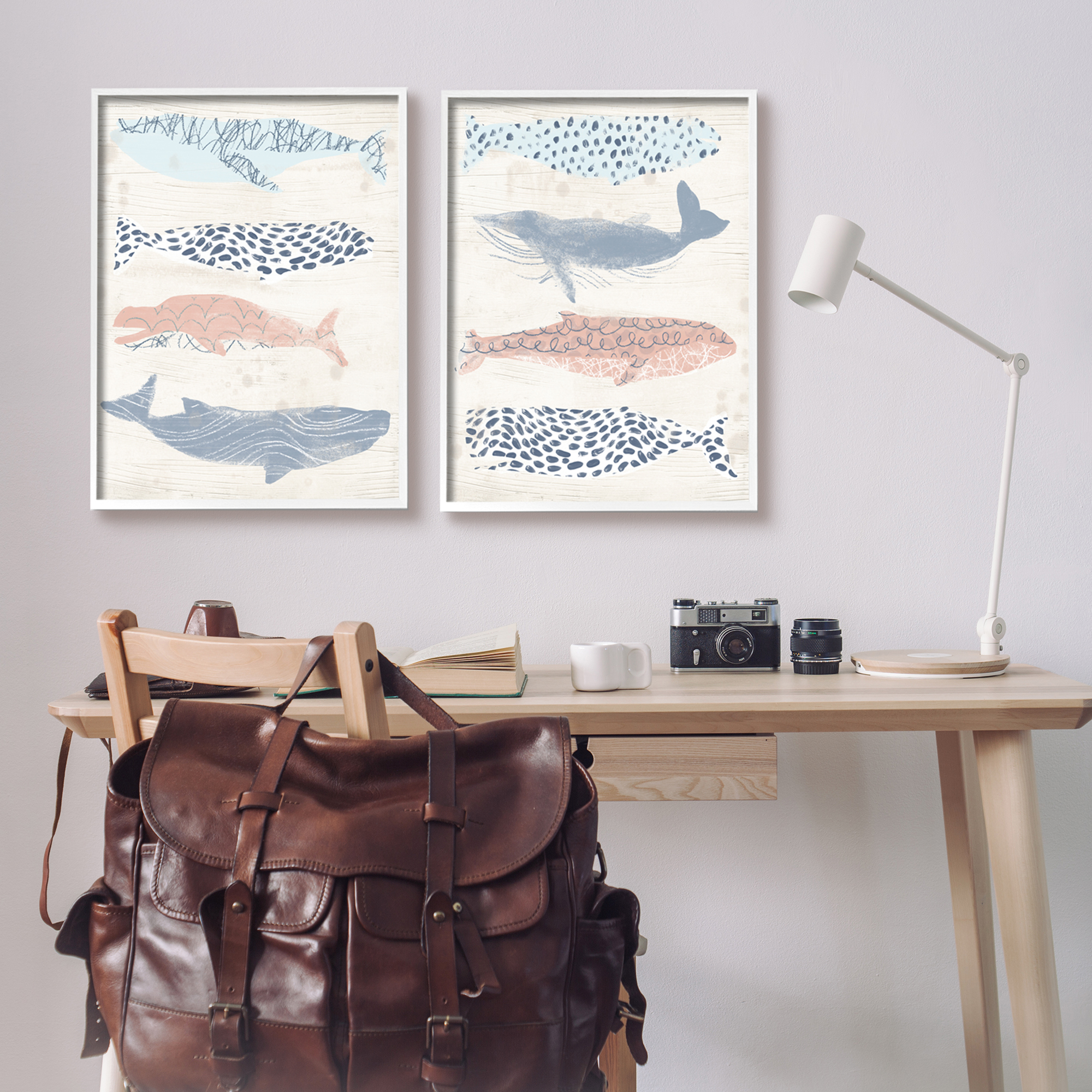 Stupell Industries Rustic Patterned Sea Life Animals & Insects Painting White Framed Art Print Wall Art, 24 x 30