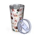 thumbnail image 2 of 16oz Tumblers White Christmas Santa Pattern Stainless Steel Vacuum Insulated Double Wall Travel Tumbler Cups Mug with Lid and Straw,Cleaning Brush for Coffee,Tea, 2 of 4