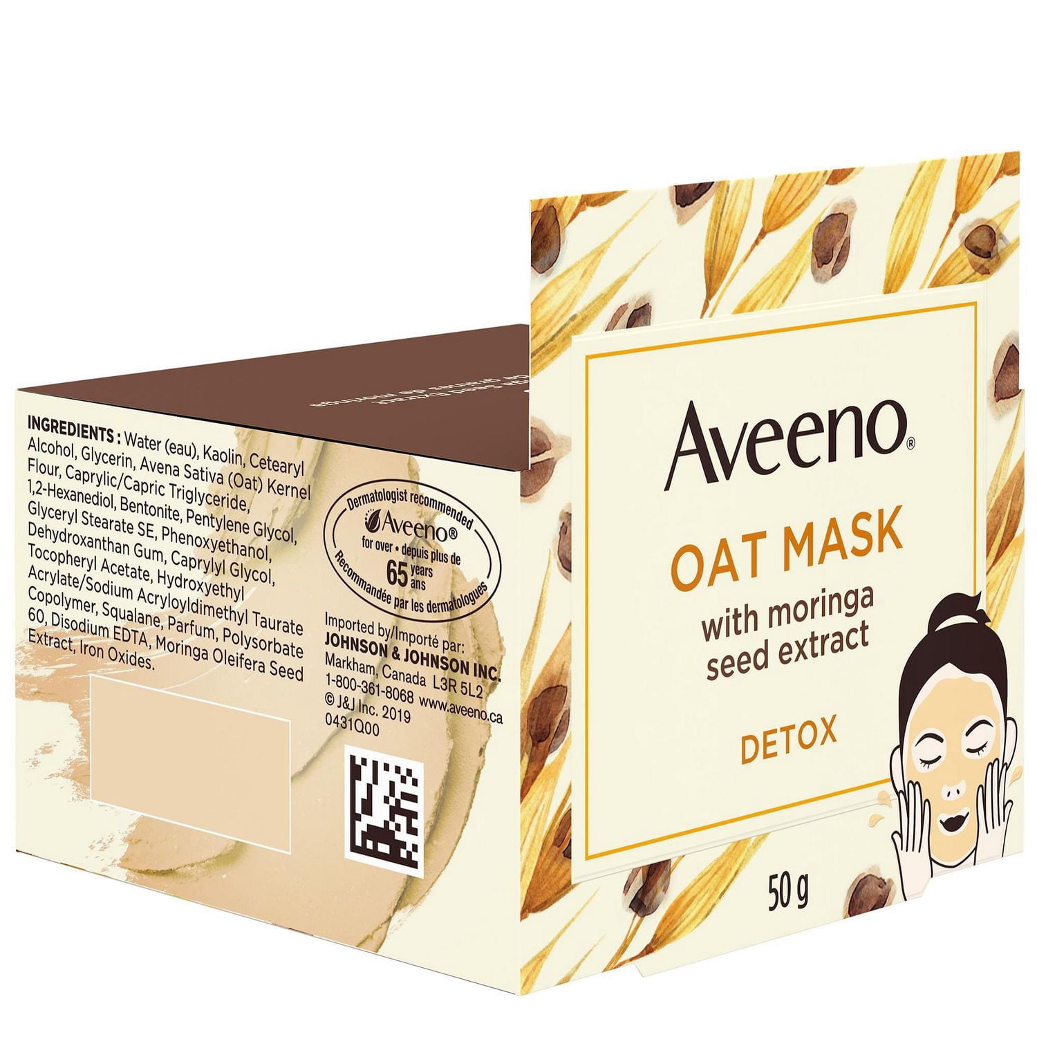 Aveeno Oat Mask, Vitamin E and Moringa Seed Extract, Detox Face Mask