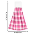 thumbnail image 2 of Dailycode Kitchen Wash Cloths with Hanging Loops Absorbent Absorbent Quick Drying Hand Towels, 2 Pack, Pink White Plaid, 2 of 7