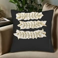 thumbnail image 5 of Elegant Set of 2 18x18in Throw Pillow Covers with Metallic Golden Leaf Patterns on Black Perfect for Couch Bed or Car Decor, 5 of 8