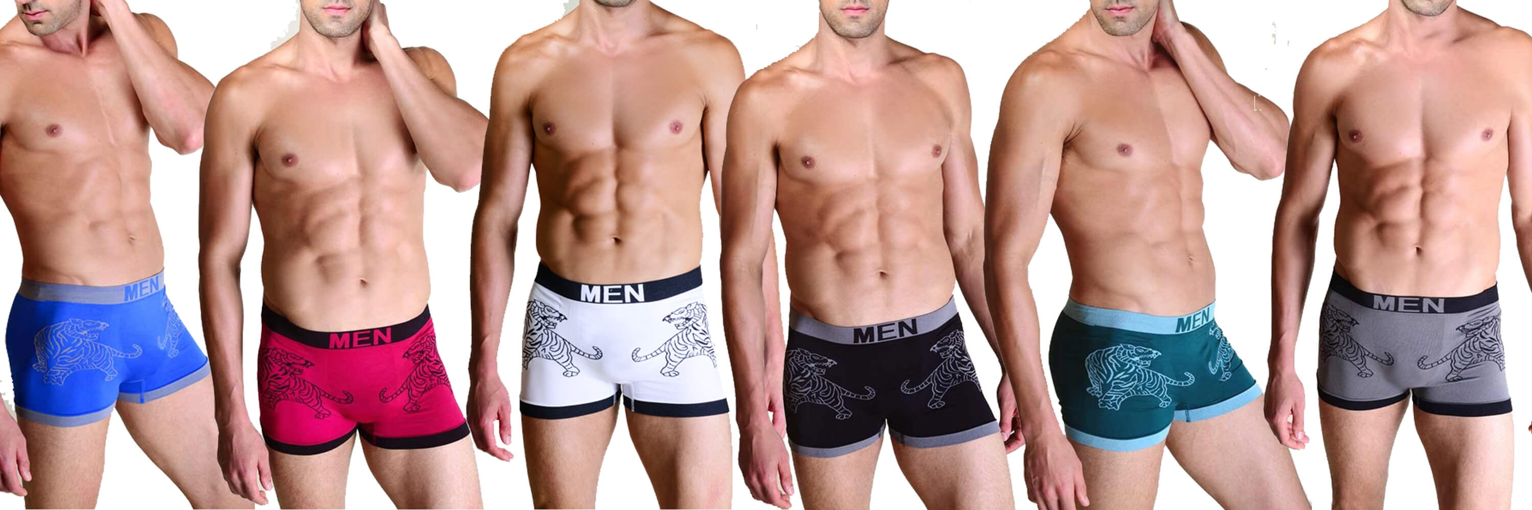 Men's Classic Nylon Seamless Boxer Briefs Underwear, Tigers One Size