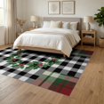 thumbnail image 3 of ODIKA 6'x9' Washable Area Rug Checkerboard Tartan Farmhouse Wreath Layering Under Doormat Plaid Playful for Dining Room, Table, Office Décor, Non-Slip Chair-Friendly, 3 of 7