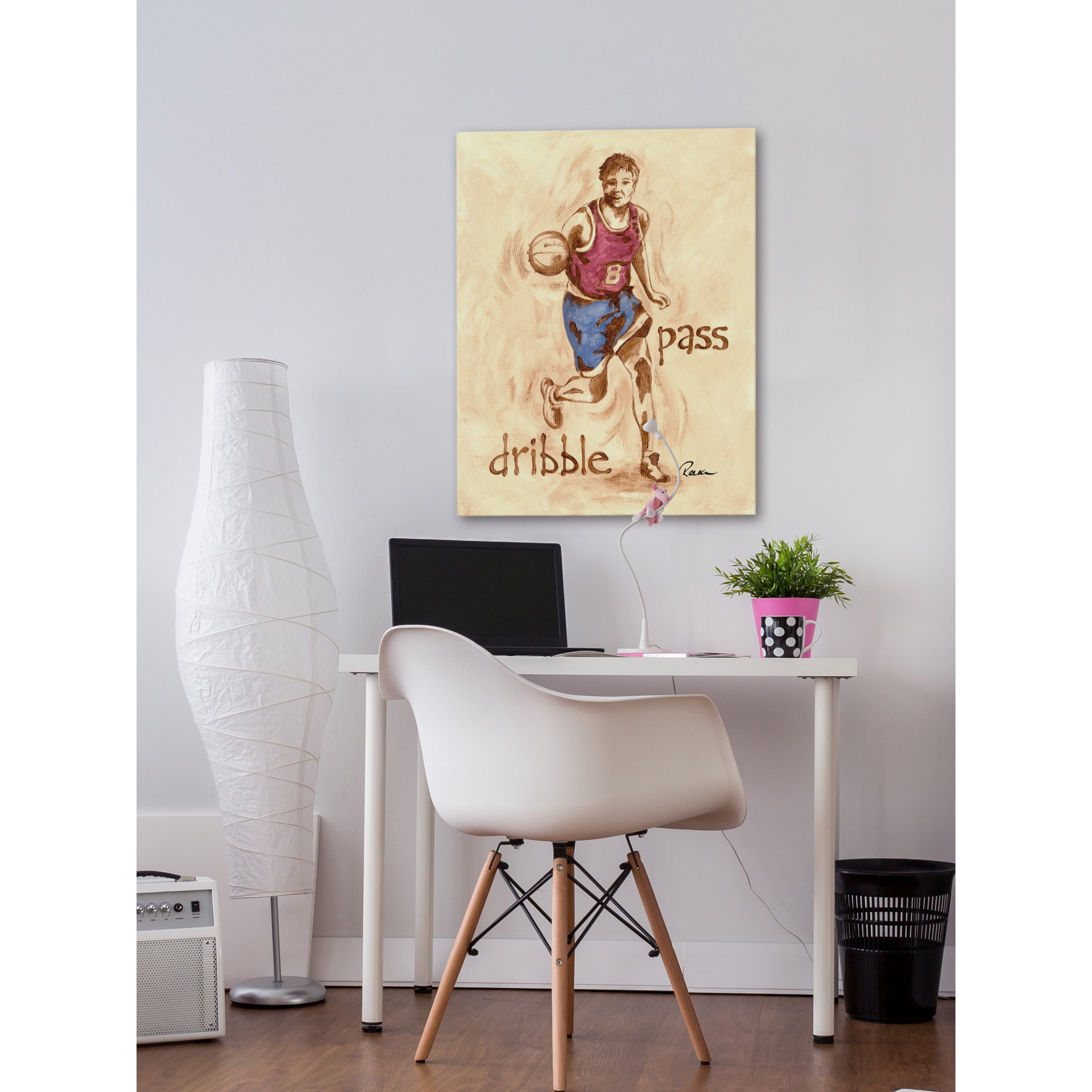 Marmont Hill "Hoopster" by Reesa Qualia Painting Print on Wrapped Canvas