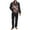 Bird Skull Rose Black, variant on Mens Polyester Pajama Set with Pockets, Long Sleeve Button Down Pajama Set for Men, Men's Sleepwear, Notch Collar Casual Loungewear, Jamaican Flag Hibiscus Palm Tree Black, L