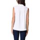 thumbnail image 3 of INSPIRAR CHIC Top sin mangas de verano con volantes para mujer, cuello alto, botones, casual, color blanco, 3 of 6