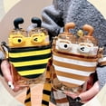 thumbnail image 3 of 1 Set 570ml Straw Cup Large Capacity Easy to Clean Honeybee Shape Water Bottle with Shoulder Strap for Camping, 3 of 8