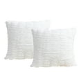 thumbnail image 2 of Home Soft Things Shar Pei Faux Fur Decorative Throw Pillow Covers, Soft Velvety Pillow Cases Cushion Covers, No Pillow Insert, Set of 2, Bright White, 20" x 20", 2 of 5