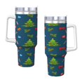 thumbnail image 3 of Regalos navideños personalizados para vasos de 40 oz con asa y pajita - Taza de café de viaje de acero inoxidable con tapa - Regalos ideales para mujeres, niñas y niños en cumpleaños y Navidad, 3 of 8