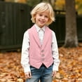 thumbnail image 2 of Utlike Boys Top Children'S Suit Vest Formal Dress Gentleman'S Vest Elegant Tuxedo Vest Flower Boys Vest Pink Softness Tee Activewear , 11 Years-12 Years, 2 of 7
