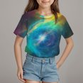 thumbnail image 2 of ZTKWD Boys Girls Tie Dye Shirt Tops Short Sleeve Starry Sky Galaxy Print 6-16 Years, 2 of 4