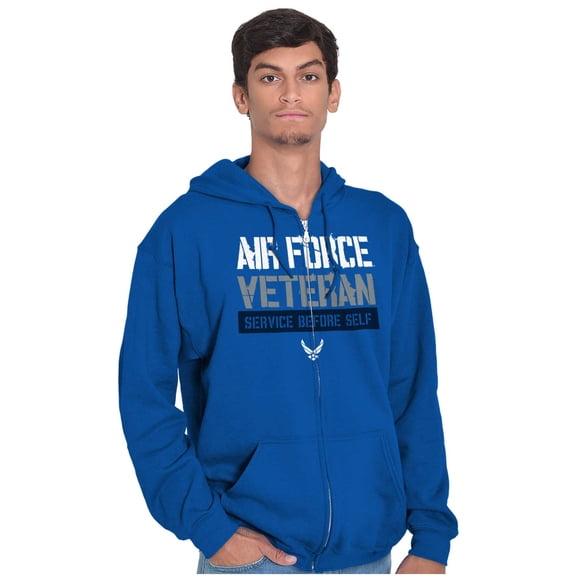 US Air Force Veteran USAF Pride Zip Up Hoodie Men's Women's Brisco Brands S