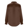 thumbnail image 5 of Ahdbta Womens Tops Long Sleeve Satin Silk Collared Button Down Shirts Fall Casual Business Office Work Dressy Blouses, 5 of 6
