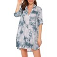 thumbnail image 1 of ITFABS Femmes Robe, Col Rabattu Impression Demi-Manches une Seule Pièce, 1 of 3