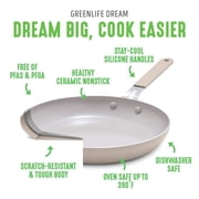 GreenLife Dream 8 & 10 Healthy Ceramic Nonstick Frying Pan Set, Stay Cool Handles, Taupe