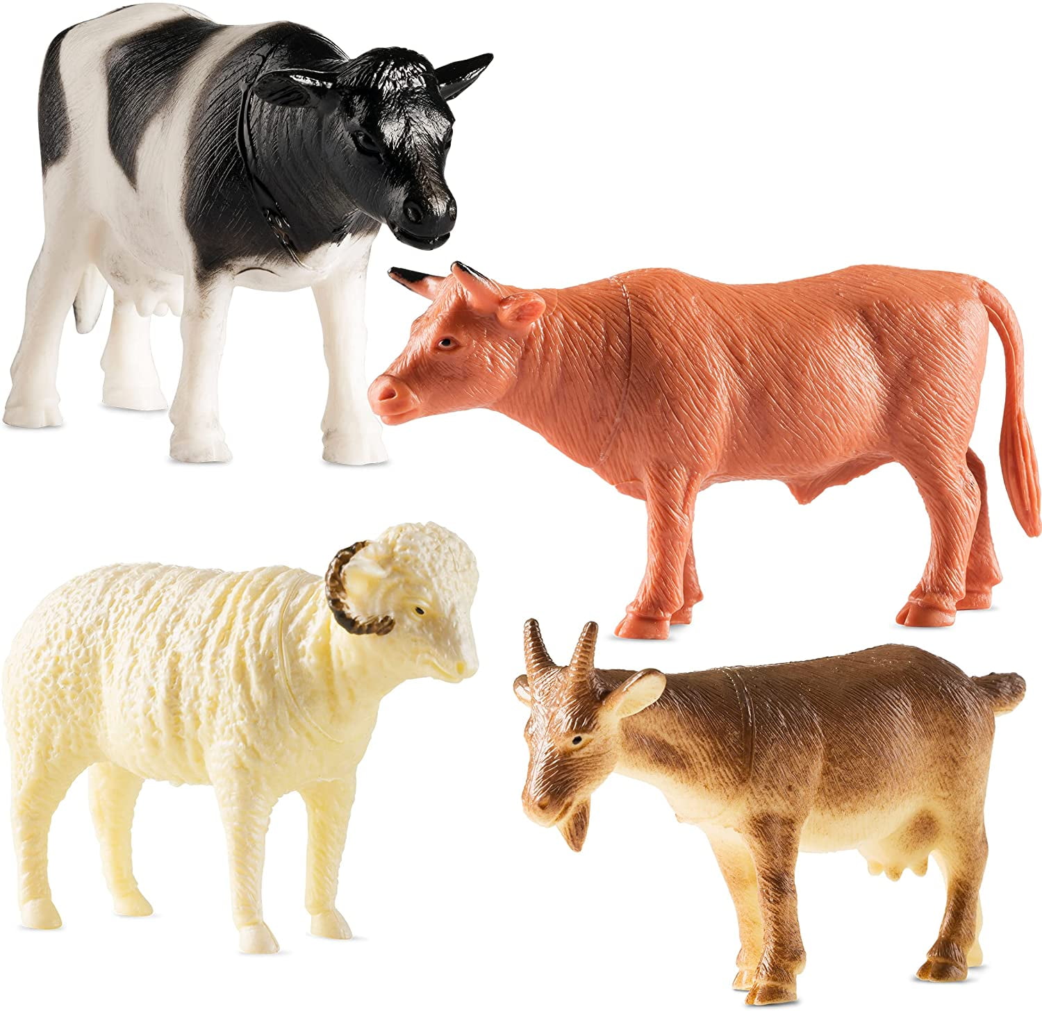 Details about   Kids Lifelike Farm Animal Figure Plastic Farm Animals Toy Set Farmer & Cows 
