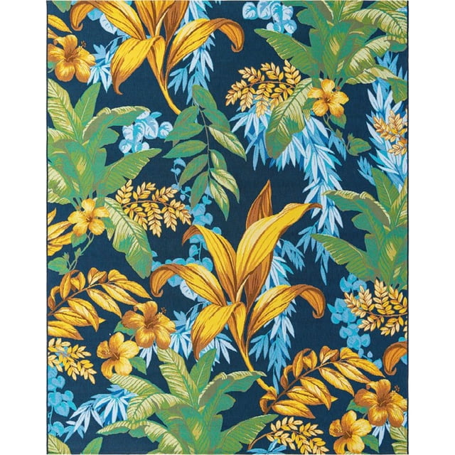 Unique Loom Outdoor Modern Bohemian Coastal Rug 7' 10 x 10' Rectangle Blue/Gold