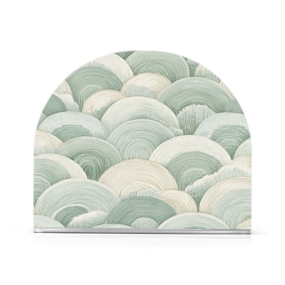 Napkin Holder Green Shell Texture Thick U Shape Acrylic Non Slip Space Saving for Kitchen