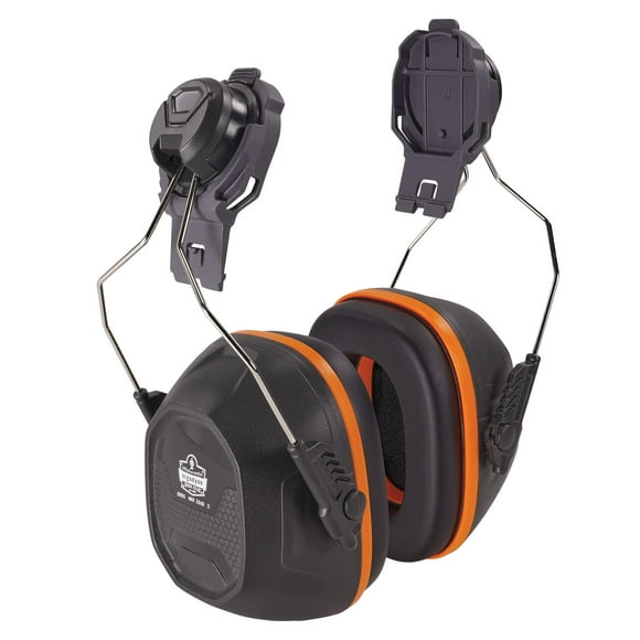 Orejeras Ergodyne Skullerz 8880 montadas en cascos NRR26dB