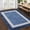 Navy blue hue, variant on Border Geometric Rug, Non-Slip Washable Low Pile Thin Area Rug, Foldable Accent Carpet for Living Room, Bedroom, Dining Room, and Office