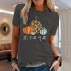 thumbnail image 2 of Blusa de manga corta con estampado de otoño y cuello redondo informal de verano para mujer Pompotops  hfajkhk139969, 2 of 4