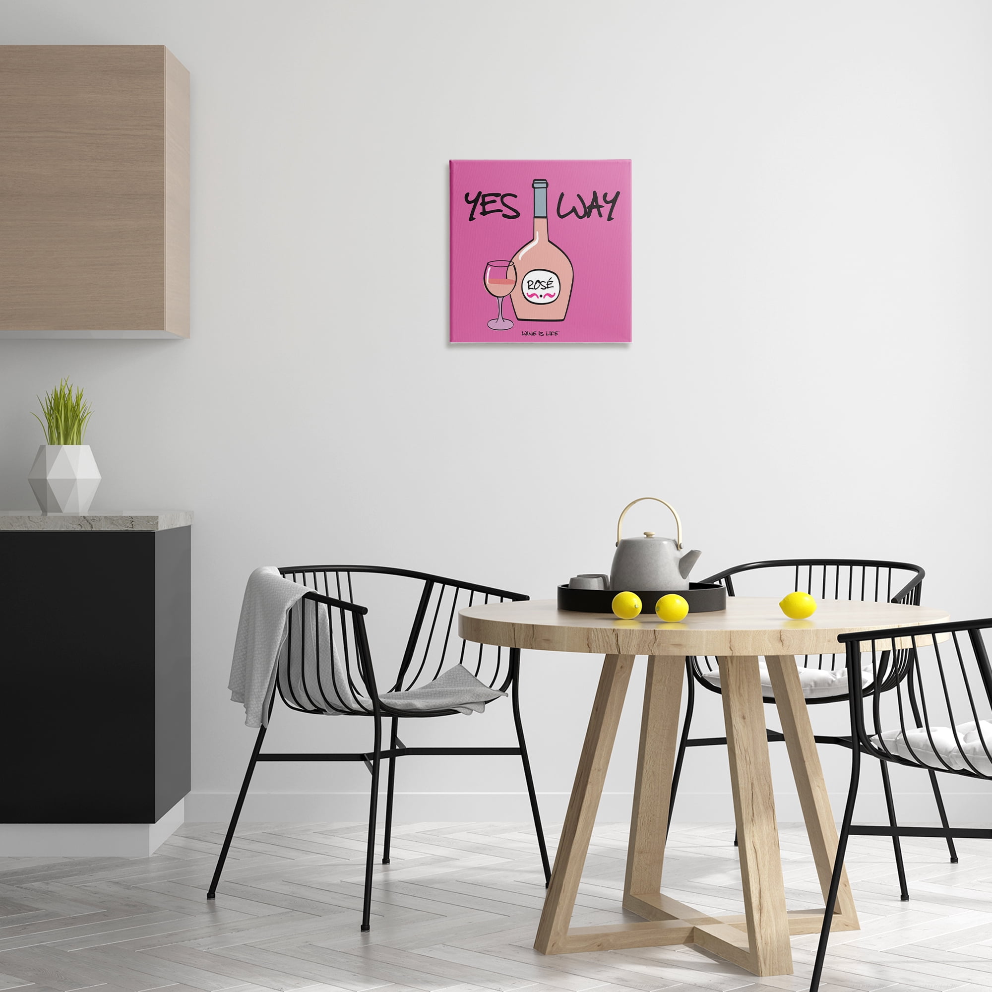 Stupell Industries Yes Way Rose Food & Beverage Painting Wrapped Canvas Art Print Wall Art, 17 x 17