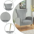thumbnail image 3 of Jerry Velvet Accent Chair Upholstered Living Room Arm Chair GRAY, 3 of 5