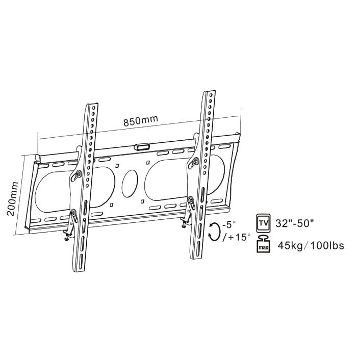 Heavy-Duty Tilt TV Wall Mount: 32"-55" Screens